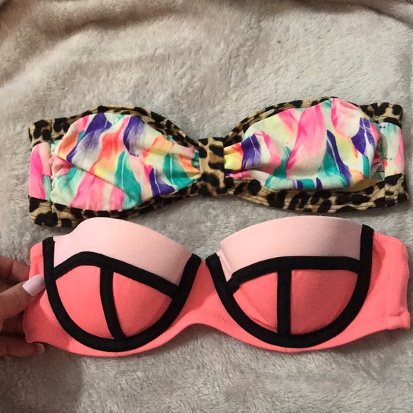 Bikini tops - lightly used. 32B and XS. VS & PINK - Picture 1 of 5
